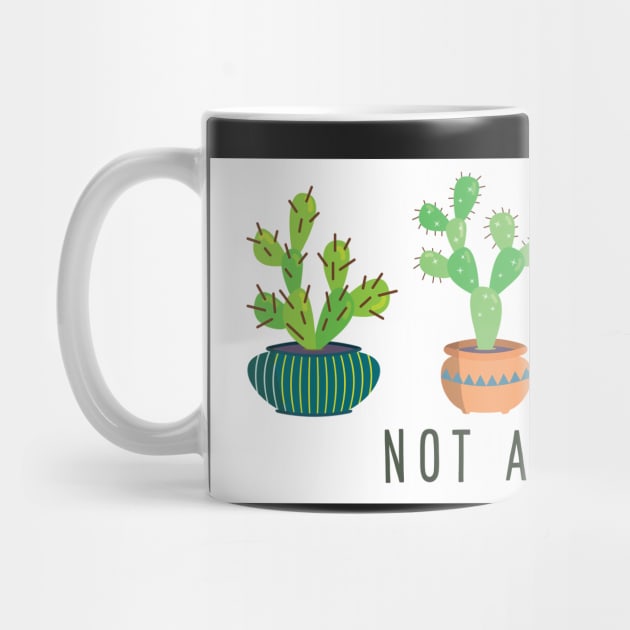 Not a hugger, cactus mug, cactus sticker, not a hugger cactus by SouthPrints